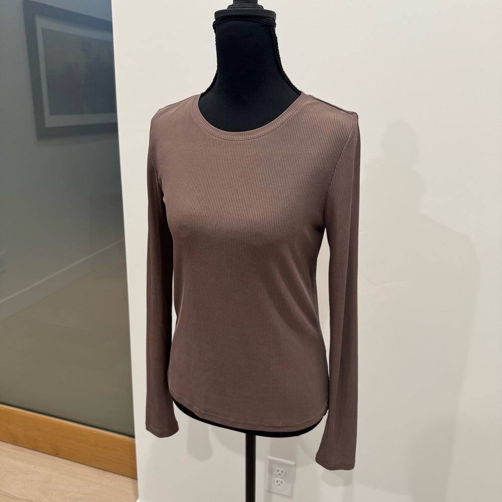 Frank & Oak Taupe Long Sleeve Top